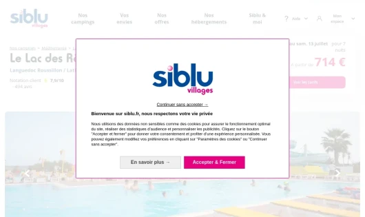 CAMPING SIBLU LE LAC DES RÊVES