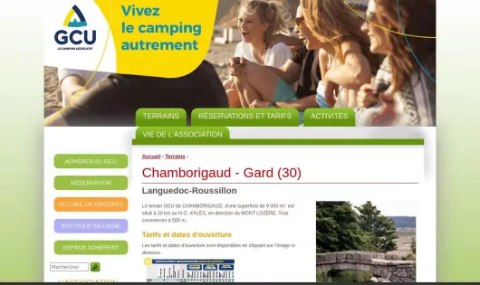 CAMPING GCU CHAMBORIGAUD